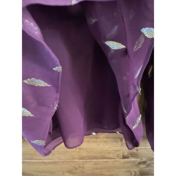 Shea silk metallic tunic top Lilly Pulitzer Cabernet Berry Diamond - Picture 4 of 5